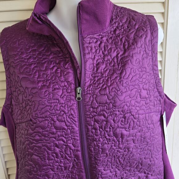 New Zelos Puffer Vest Women's 1X Zip Up Lightweight Pockets Violet Plum - Picture 6 of 14